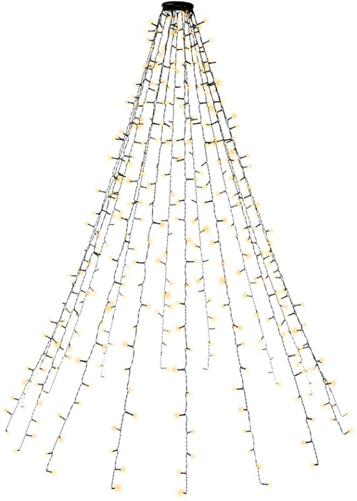 Goobay 400 LED lyskæde med ring til juletræ med timer og hukommelsesfunktion, 8 lysindstillinger, 24 V ekstern transformer, varm hvid (3000 K), til indendørs og udendørs brug (IP44) i gruppen HJEMMEELEKTRONIK / Lys / LED-kæder hos TP E-commerce Nordic AB (C40179)