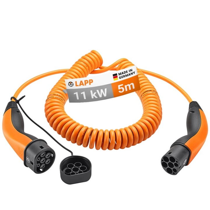 LAPP MOBILITY Type 2 spiralopladningskabel, op til 11 kW, m, orange (5555936025) 20 A, 3-faset, til opladning af hybrid- og elbiler med Type 2-tilslutning i gruppen BIL / Ladekabler og ladebokse til elbil hos TP E-commerce Nordic AB (C40206)