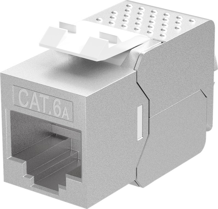 Goobay Keystone modul RJ45 CAT 6A, STP, slim-line 14,7 mm bred, crocodile typen, klemrække til IDC-montering (værktøjsfri) i gruppen COMPUTERTILBEHØR / Kabler og adaptere / Netværkskabler / Adaptere og samlemuffer hos TP E-commerce Nordic AB (C40286)