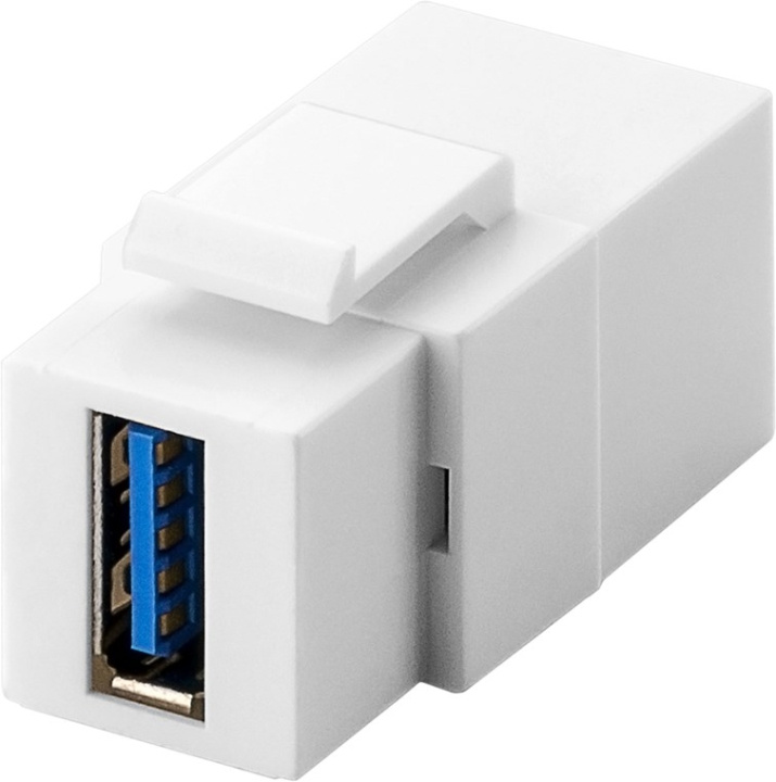 Goobay Keystone-modul USB 18,3 mm bredde, 2x USB 3.0-hunstik (type A) i gruppen COMPUTERTILBEHØR / Kabler og adaptere / Netværkskabler / Adaptere og samlemuffer hos TP E-commerce Nordic AB (C40295)