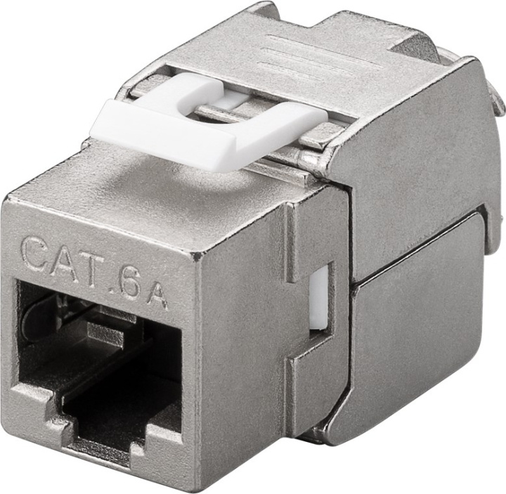 Goobay Keystone modul RJ45 CAT 6A, STP, 500 MHz, slim-line 16,3 mm bred, krokodilletype, til værktøjsfri IDC-montering i gruppen COMPUTERTILBEHØR / Kabler og adaptere / Netværkskabler / Adaptere og samlemuffer hos TP E-commerce Nordic AB (C40311)