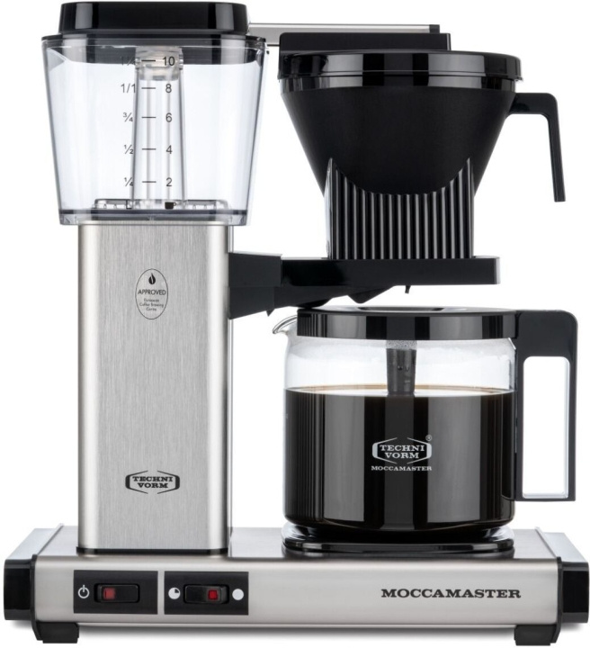 Moccamaster Automatic -kahvinkeitin, harjattu hopea i gruppen HJEM, HUS & HAVE / Husholdningsapparater / Kaffe og espresso / Kaffemaskiner hos TP E-commerce Nordic AB (C40893)