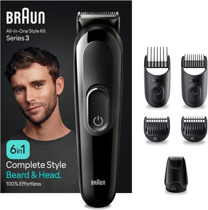 Braun All in One Series 3 MGK3410 6-in-1 -parta- ja vartalotrimmeri i gruppen SKØNHED & HELSE / Hår og styling / Barbering og trimning / Barbermaskiner og tilbehør hos TP E-commerce Nordic AB (C40954)