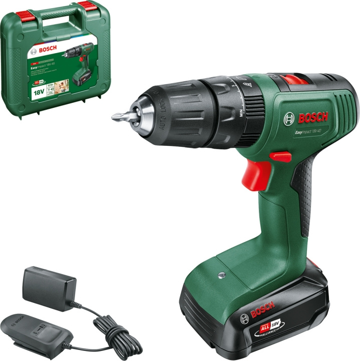 Bosch Power Tools Bosch EasyImpact 18V-40 akkuiskuporakone, 1 x 1,5 Ah + laukku i gruppen HJEM, HUS & HAVE / Værktøj / Skruetrækkere hos TP E-commerce Nordic AB (C40961)