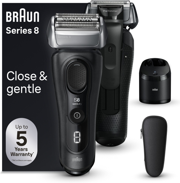 Braun Series 8 8560cc -parranajokone puhdistusasemalla i gruppen SKØNHED & HELSE / Hår og styling / Barbering og trimning / Barbermaskiner hos TP E-commerce Nordic AB (C40979)