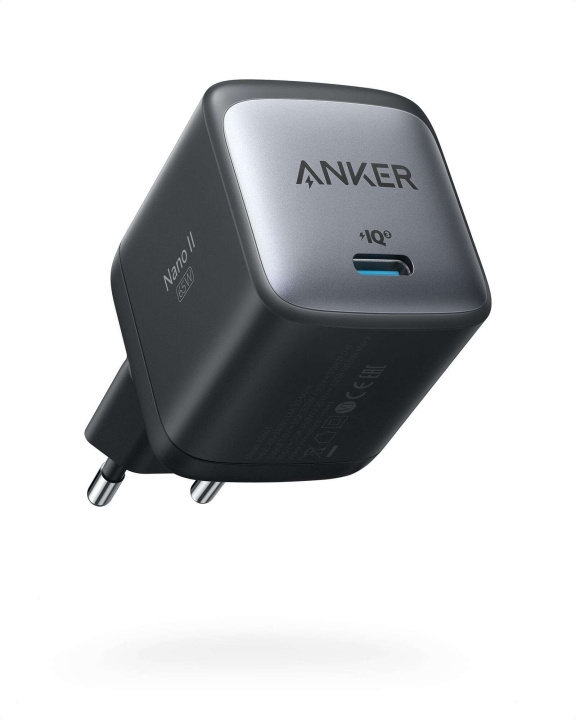 Anker PowerPort Nano II 65W -verkkovirtalaturi, musta i gruppen SMARTPHONES & TABLETS / Opladere og kabler / Vægoplader / Vægoplader USB hos TP E-commerce Nordic AB (C41086)