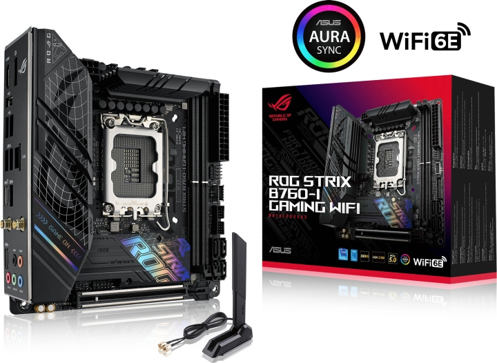 Asus ROG STRIX B760-I GAMING WIFI Mini-ITX -emolevy i gruppen COMPUTERTILBEHØR / Computerkomponenter / Bundkort hos TP E-commerce Nordic AB (C41107)