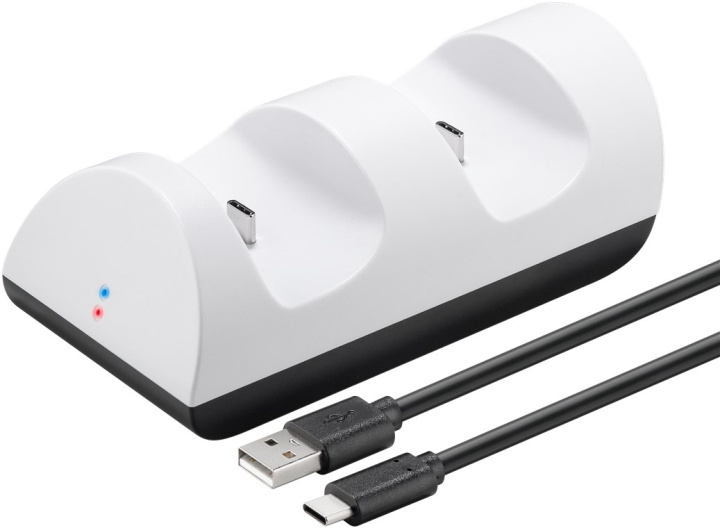 Goobay - PS5 Dual Charging Station til op til to PS5-controllere i gruppen HJEMMEELEKTRONIK / Spilkonsoller og tilbehør / Sony PlayStation 5 / Tilbehør hos TP E-commerce Nordic AB (C41128)