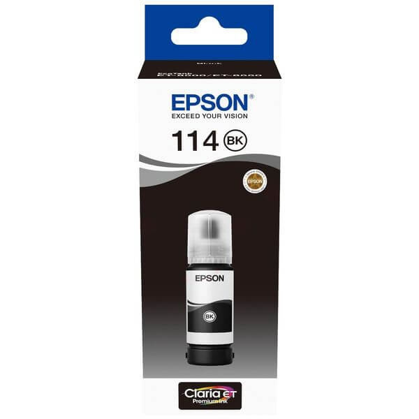 Epson Ink C13T07A140 114 Black Ecotank i gruppen COMPUTERTILBEHØR / Printere og tilbehør / Blæk og toner / Blækpatroner / Epson hos TP E-commerce Nordic AB (C42033)