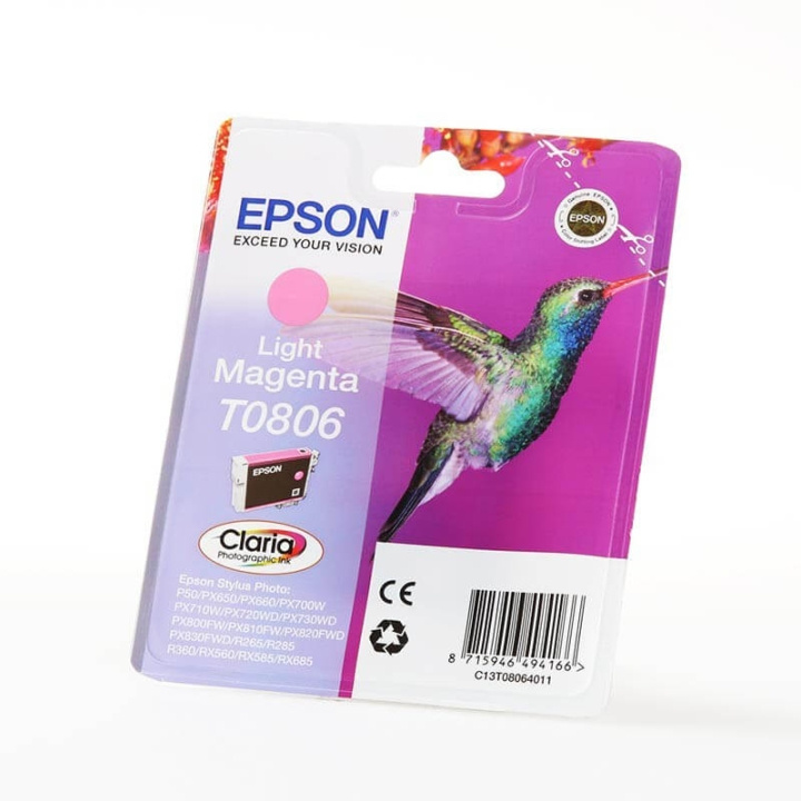 Epson Blæk C13T08064011 T0806 Hummingbird Lys Magenta i gruppen COMPUTERTILBEHØR / Printere og tilbehør / Blæk og toner / Blækpatroner / Epson hos TP E-commerce Nordic AB (C42050)