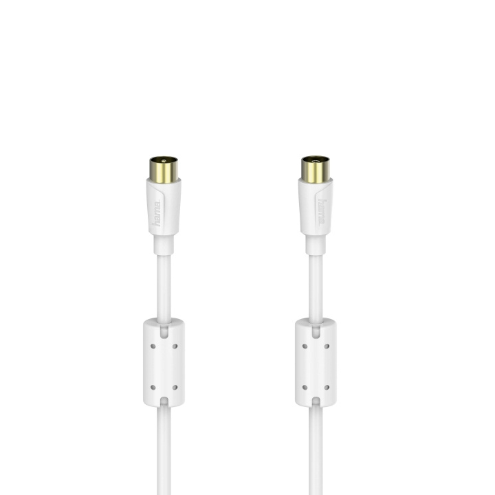 Hama Antennekabel 90dB Ferrit 5,0m Hvid Flexi-Slim Guldbelagt TL i gruppen HJEMMEELEKTRONIK / Kabler og adaptere / Antennekabler og tilbehør / Antenne kabler hos TP E-commerce Nordic AB (C42082)