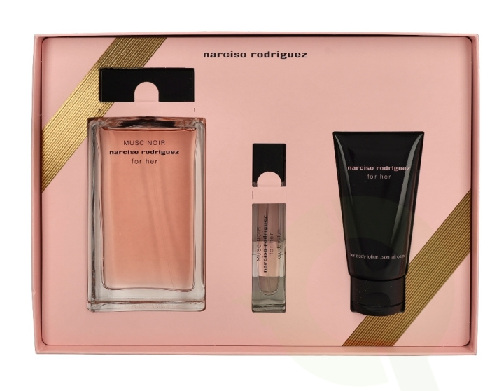 Narciso Rodriguez Musc Noir For Her Giftset 160 ml, Edp Spray 100ml/Edp Spray 10ml/Body Lotion 50ml - Xmas i gruppen SKØNHED & HELSE / Gaveæske / Gaveæske til hende hos TP E-commerce Nordic AB (C42362)
