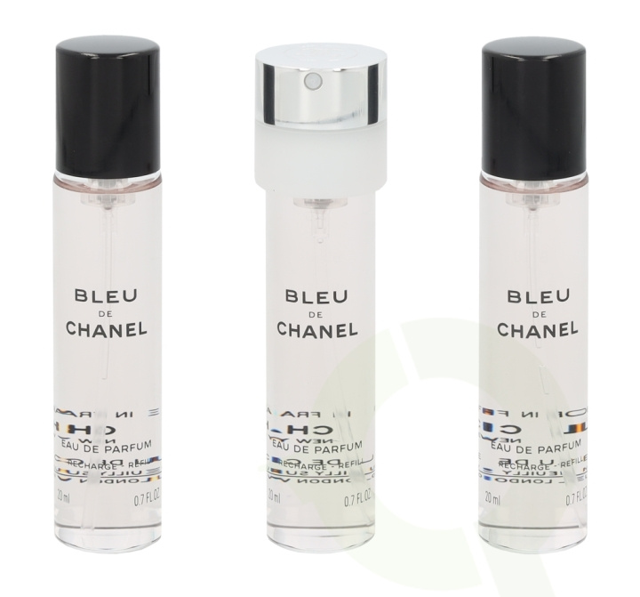 Chanel Bleu De Chanel Pour Homme Giftset 60 ml, 3x Edp Spray 20ml Refill - Travel Sprays i gruppen SKØNHED & HELSE / Gaveæske / Gaveæske til ham hos TP E-commerce Nordic AB (C42434)