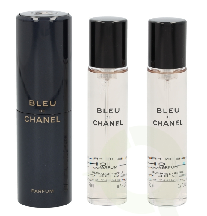 Chanel Bleu De Chanel Pour Homme Giftset 60 ml, 3x Edt Spray 20ml - Twist and Spray - Travel Sprays i gruppen SKØNHED & HELSE / Gaveæske / Gaveæske til ham hos TP E-commerce Nordic AB (C42436)