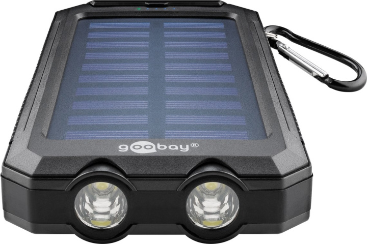 Goobay Outdoor-powerbank 8.0 (8.000 mAh) til udendørs eventyr med robust design, solcellepanel og lommelygtefunktion i gruppen SMARTPHONES & TABLETS / Opladere og kabler / Powerbanks hos TP E-commerce Nordic AB (C42690)