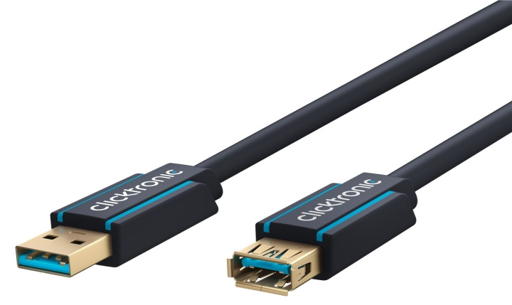 ClickTronic Förlängningskabel USB-A Premiumkabel | USB A hane USB A hona | 1,8 m | 5 Gbit/s i gruppen COMPUTERTILBEHØR / Kabler og adaptere / USB / USB-A / Kabler hos TP E-commerce Nordic AB (C43325)