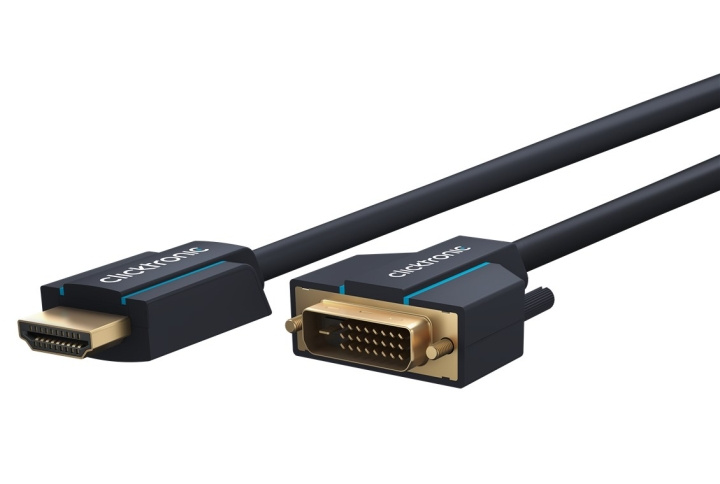 ClickTronic Adapterkabel från DVI till HDMI™ Premiumkabel | 1x DVI-D-kontakt 1x HDMI™-kontakt | 1,0 m | WQXGA @ 60 Hz i gruppen COMPUTERTILBEHØR / Kabler og adaptere / DVI / Kabler hos TP E-commerce Nordic AB (C43344)