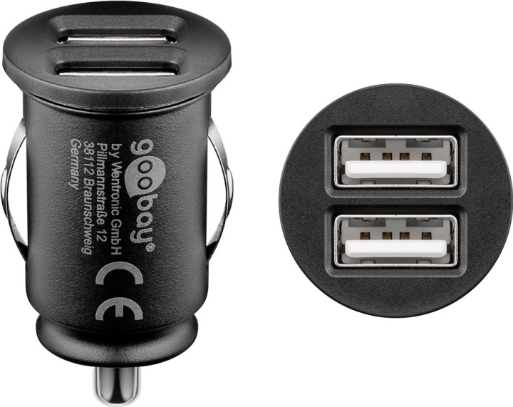 Goobay Dubbel USB-bilsladdare (12 W) 12 W max. 2,4 A (12/24 V) 2x USB i gruppen SMARTPHONES & TABLETS / Opladere og kabler / Bilopladere / Bil oplader USB hos TP E-commerce Nordic AB (C43975)
