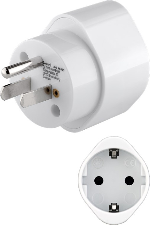 Goobay Netadapter USA/Japan, hvid stikkontakt med jordkontakt (type F, CEE 7/3) > amerikansk/japansk stik (type B, NEMA 5-15, 3-polet) i gruppen HJEM, HUS & HAVE / Elektricitet & Belysning / Rejseadaptere hos TP E-commerce Nordic AB (C43992)