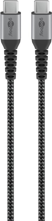 Goobay USB-C™-till-USB-C™-textilkabel med metallkontakter 1 m elegant och extra robust anslutningskabel för enheter med USB-C™-port i gruppen SMARTPHONES & TABLETS / Opladere og kabler / Kabler / Kabler Type C hos TP E-commerce Nordic AB (C44006)