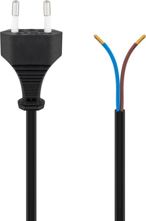 Goobay Kabel med euro-kontakt för montering, 1,5 m, svart Euro-kontakt (typ C, CEE 7/16) > lösa kabeländar i gruppen HJEM, HUS & HAVE / Elektricitet & Belysning / El-installation / Tilbehør hos TP E-commerce Nordic AB (C44018)