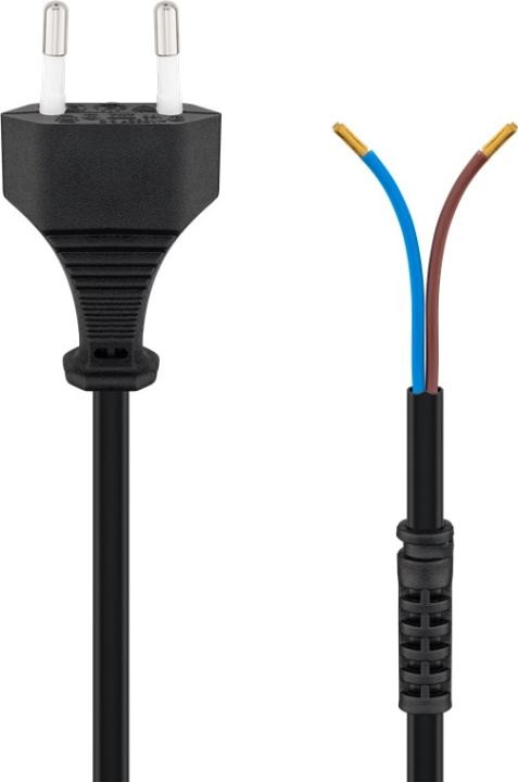 Goobay Kabel med euro-kontakt för montering, 1,5 m, svart Euro-kontakt (typ C, CEE 7/16) > lösa kabeländar i gruppen HJEM, HUS & HAVE / Elektricitet & Belysning / El-installation / Tilbehør hos TP E-commerce Nordic AB (C44020)