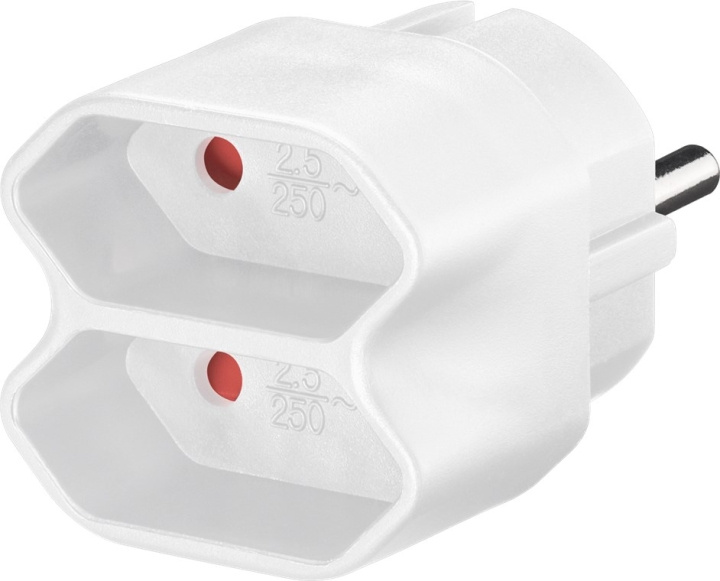 Goobay Adapter för uttag Kompakt adapter med två eurouttag i gruppen HJEM, HUS & HAVE / Elektricitet & Belysning / Stikdåse hos TP E-commerce Nordic AB (C44024)