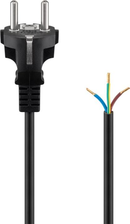 Goobay Kabel för skyddskontakt för montering, 1,5 m, svart stickkontakt med skyddsjord (typ F, CEE 7/7) > lösa kabeländar i gruppen HJEM, HUS & HAVE / Elektricitet & Belysning / El-installation / Tilbehør hos TP E-commerce Nordic AB (C44033)