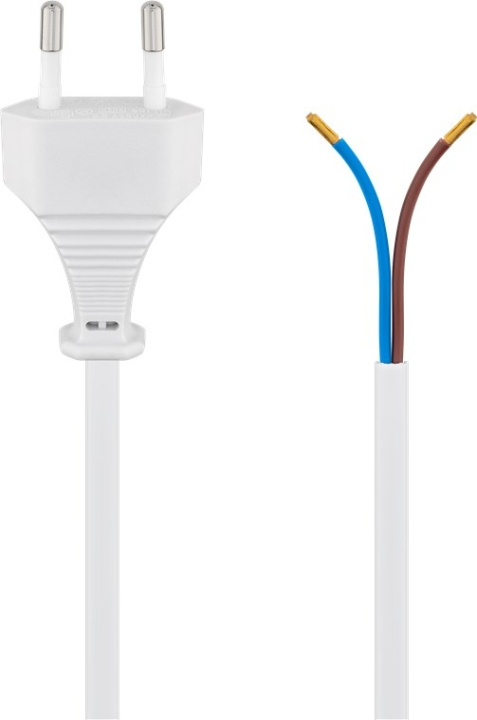 Goobay Kabel med euro-kontakt för montering, 1,5 m, vit Euro-kontakt (typ C, CEE 7/16) > lösa kabeländar i gruppen HJEM, HUS & HAVE / Elektricitet & Belysning / El-installation / Tilbehør hos TP E-commerce Nordic AB (C44035)