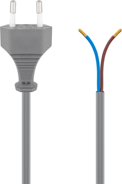 Goobay Kabel med euro-kontakt för montering, 1,5 m, grå Euro-kontakt (typ C, CEE 7/16) > lösa kabeländar i gruppen HJEM, HUS & HAVE / Elektricitet & Belysning / El-installation / Tilbehør hos TP E-commerce Nordic AB (C44036)