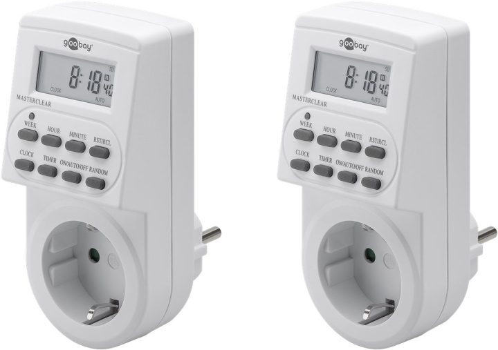 Goobay Set med 2, digital timer Lättanvänd digital timer i gruppen HJEM, HUS & HAVE / Elektricitet & Belysning / Timer hos TP E-commerce Nordic AB (C44048)