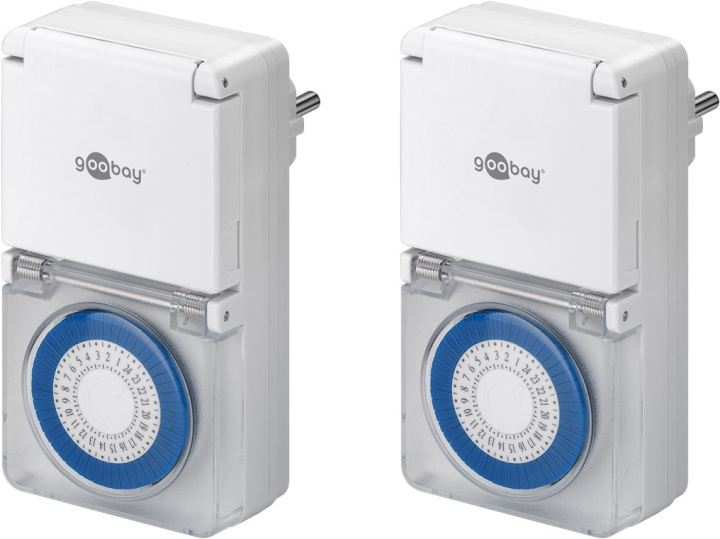 Goobay Set med 2, analog timer IP44 Lättmanövrerad mekanisk timer för eluttaget i gruppen HJEM, HUS & HAVE / Elektricitet & Belysning / Timer hos TP E-commerce Nordic AB (C44052)