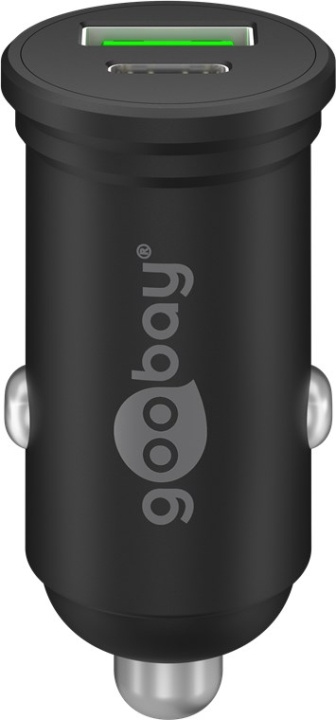 Goobay Dubbel USB-billadare USB-C™ PD (Power Delivery) (45 W) 45 W (12/24 V), lämplig för enheter med USB-C™ (Power Delivery), t.ex. iPhone 12 i gruppen SMARTPHONES & TABLETS / Opladere og kabler / Bilopladere / Bilopladere Type C hos TP E-commerce Nordic AB (C44108)