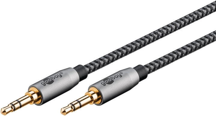 Goobay Ljudanslutningskabel AUX, 3,5 mm stereo, 0,5 m, Sharkskin Grey Pawl 3,5 mm plugg (3-stift, Stereo) > Pawl 3,5 mm plugg (3-stift, Stereo) i gruppen HJEMMEELEKTRONIK / Kabler og adaptere / Audio Analog / 3.5 mm hos TP E-commerce Nordic AB (C44120)