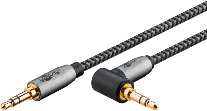 Goobay Ljudanslutningskabel AUX, 3,5 mm stereo, 90°, 0,5 m, Sharkskin Grey Pawl 3,5 mm plugg (3-stift, Stereo) > Pawl 3,5 mm plugg (3-stift, stereo) 90 ° i gruppen HJEMMEELEKTRONIK / Kabler og adaptere / Audio Analog / 3.5 mm hos TP E-commerce Nordic AB (C44125)