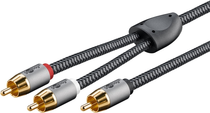 Goobay RCA-splitterkabel, 3 m, Sharkskin Grey Cinch kontakten (woofer, Center) > 2x Cinch kontakten (woofer) i gruppen HJEMMEELEKTRONIK / Kabler og adaptere / RCA / Kabler hos TP E-commerce Nordic AB (C44131)