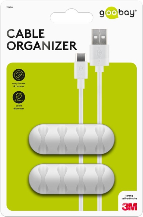 Goobay Kabelhantering 4 urtag, vit 2-pack för att ordna och fästa, avtagbar i gruppen HJEMMEELEKTRONIK / Kabler og adaptere / Kabelhåndtering hos TP E-commerce Nordic AB (C44151)