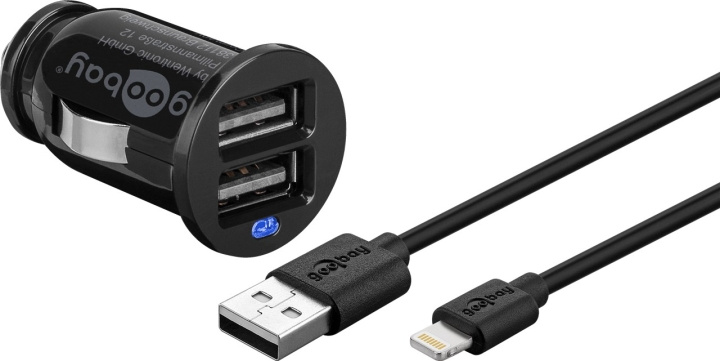 Goobay Apple Lightning billadare (12 W) Adapter för billaddare och Apple Lightning-kabel 1,0 m (svart) i gruppen SMARTPHONES & TABLETS / Opladere og kabler / Bilopladere / Bilopladere Lightning hos TP E-commerce Nordic AB (C44164)