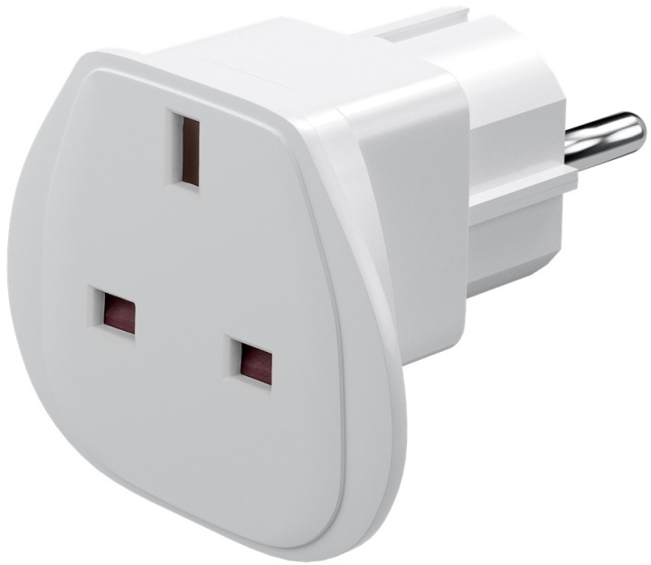 Goobay Reseadapter Storbritannien till EU, vit UK-uttag > stickkontakt med skyddsjord (typ F, CEE 7/7) i gruppen HJEM, HUS & HAVE / Elektricitet & Belysning / Rejseadaptere hos TP E-commerce Nordic AB (C44207)