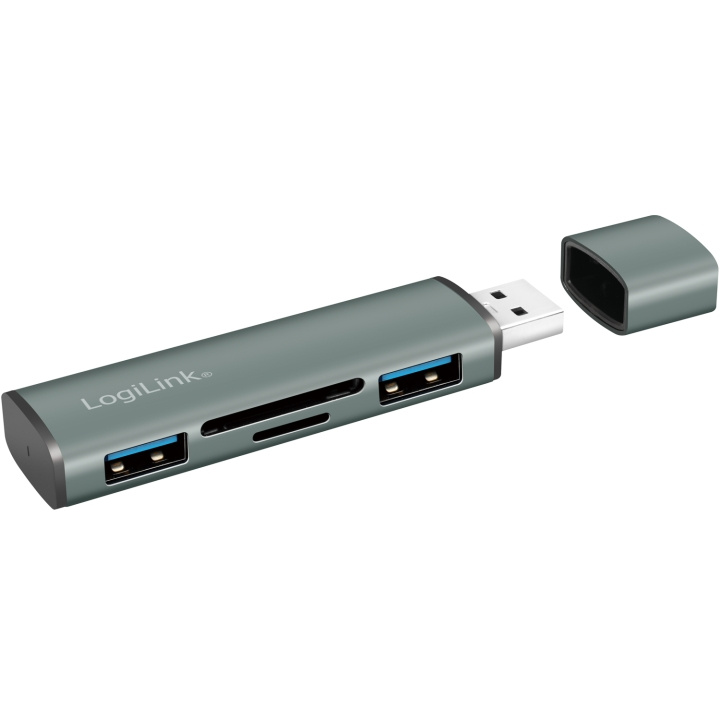 LogiLink USB-hub (USB 3.2 Gen2) Minneskortsläsare/USB-A i gruppen COMPUTERTILBEHØR / Computer Tilbehør / USB-hubs hos TP E-commerce Nordic AB (C44265)