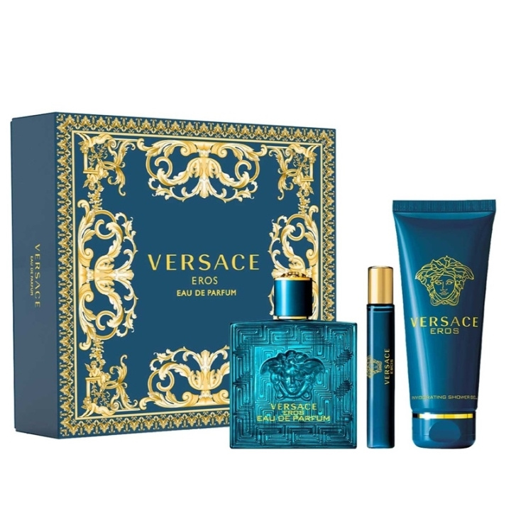 Versace Giftset Versace Eros Edp 100ml + Edp 10ml + SG 150ml i gruppen SKØNHED & HELSE / Gaveæske / Gaveæske til ham hos TP E-commerce Nordic AB (C44368)
