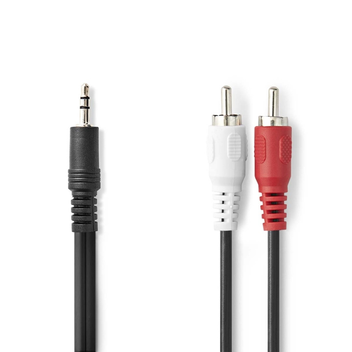 Nedis Stereo Audio kabel | 3.5 mm Hanstik | 2x RCA Hanstik | Nikkelplateret | 1.00 m | Runde | Sort | Label i gruppen HJEMMEELEKTRONIK / Kabler og adaptere / RCA / Kabler hos TP E-commerce Nordic AB (C44397)