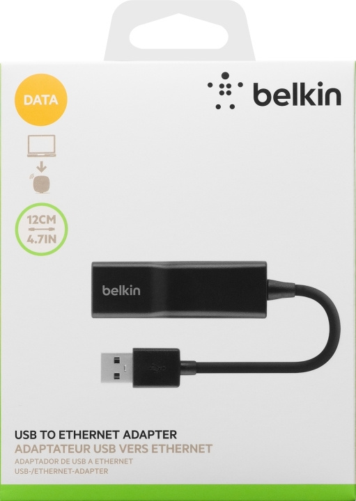 Belkin USB 2.0 to Ethernet adapter -USB-verkkokortti i gruppen COMPUTERTILBEHØR / Netværk / Netværkskort / USB trådløs hos TP E-commerce Nordic AB (C44458)