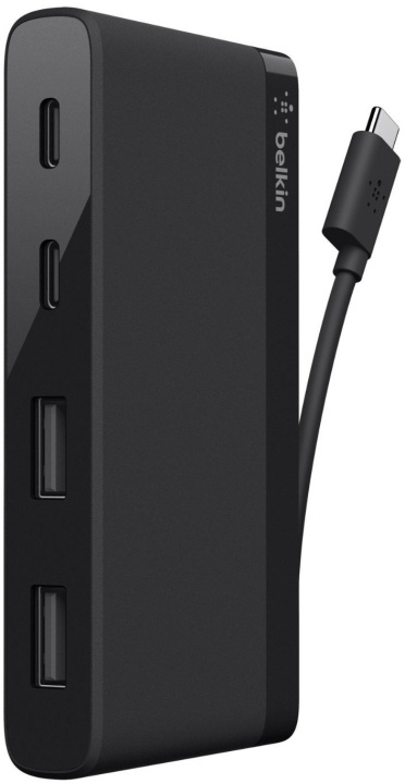 Belkin USB-C mini -USB-hubi, neljä porttia i gruppen COMPUTERTILBEHØR / Computer Tilbehør / USB-hubs hos TP E-commerce Nordic AB (C44459)