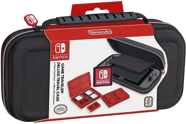 Nintendo Deluxe reseväska, svart, Switch i gruppen HJEMMEELEKTRONIK / Spilkonsoller og tilbehør / Nintendo Switch / Tilbehør hos TP E-commerce Nordic AB (C44464)