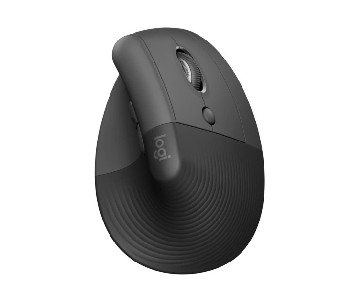 Logitech Lift Right Vertical Ergonomic Mouse, Graphite/Black i gruppen COMPUTERTILBEHØR / Mus og tastatur / Mus / Ledningsfri hos TP E-commerce Nordic AB (C44934)