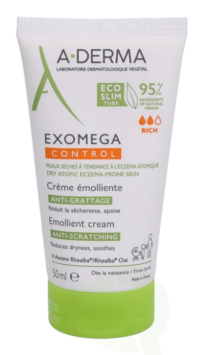 A-Derma Exomega Control Emollient Cream 50 ml i gruppen SKØNHED & HELSE / Hudpleje / Kropspleje / Body lotion hos TP E-commerce Nordic AB (C45859)