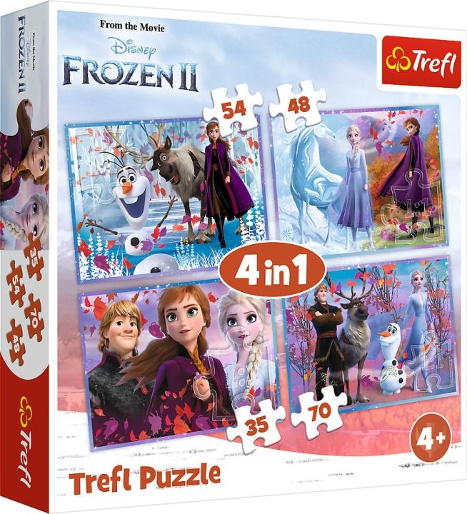 TREFL Frozen 2, 4 i 1 pussel, 35+48+54+70 bitar i gruppen LEGETØJ, BØRN & BABY / Legetøj / Puslespil hos TP E-commerce Nordic AB (C46756)
