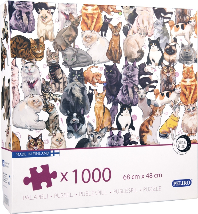 Peliko Cats pussel, 1000 bitar i gruppen SPORT, FRITID & HOBBY / Hobby / Puslespil hos TP E-commerce Nordic AB (C46895)