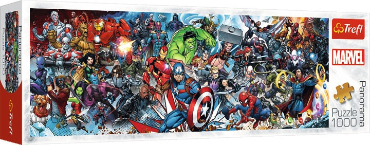 Trefl Marvel Universe panoramapussel, 1000 bitar i gruppen SPORT, FRITID & HOBBY / Hobby / Puslespil hos TP E-commerce Nordic AB (C46932)